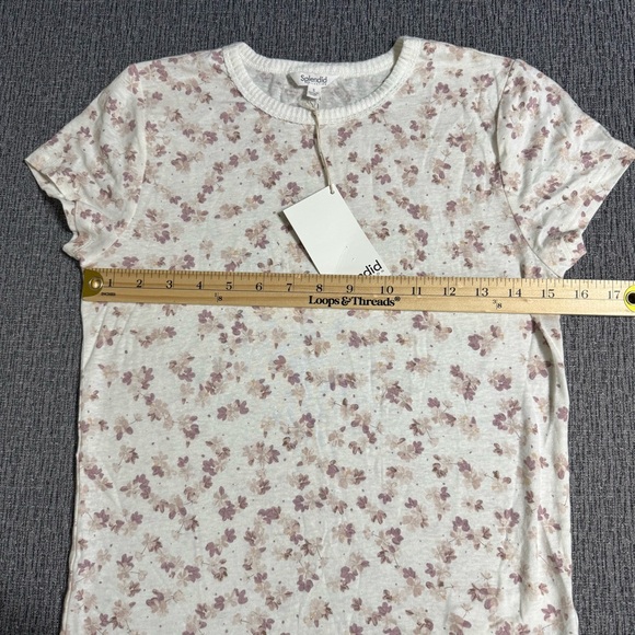 Splendid Women’s Candice Floral Linen Blend Tee - Picture 13 of 14